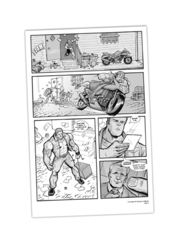 Comic book interiors illustrations (pencil, ink, gray tones) for Dimestore Productions