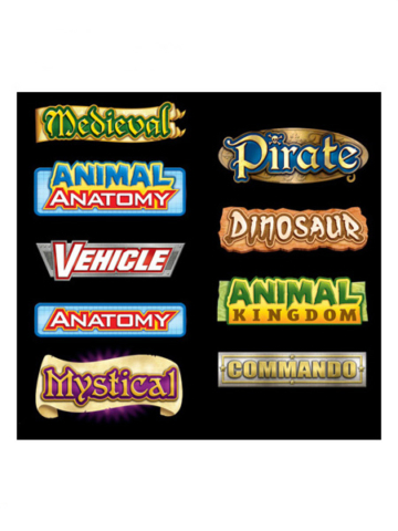 Logo designs for sub-brands of Modo's Bitz 3D puzzle brand