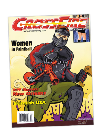 Magazine cover illustration for Crossfire Paintball Digest