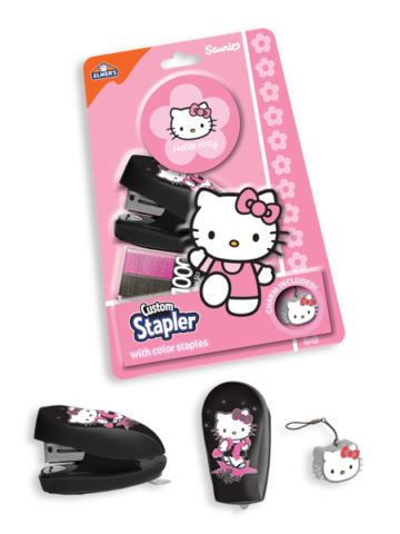 Elmers custom stapler package design for Hello Kitty license