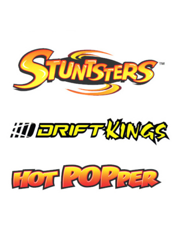 Logo designs for Mattel lines Tyco RC, Hot Wheels, & Matchbox, Stuntsters, Drift Kings & Hot Popper